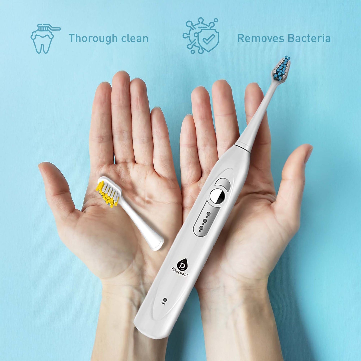 Pursonic Electric Rechargeable Toothbrush & Water Flosser Duo with Multi-Year Supply-2