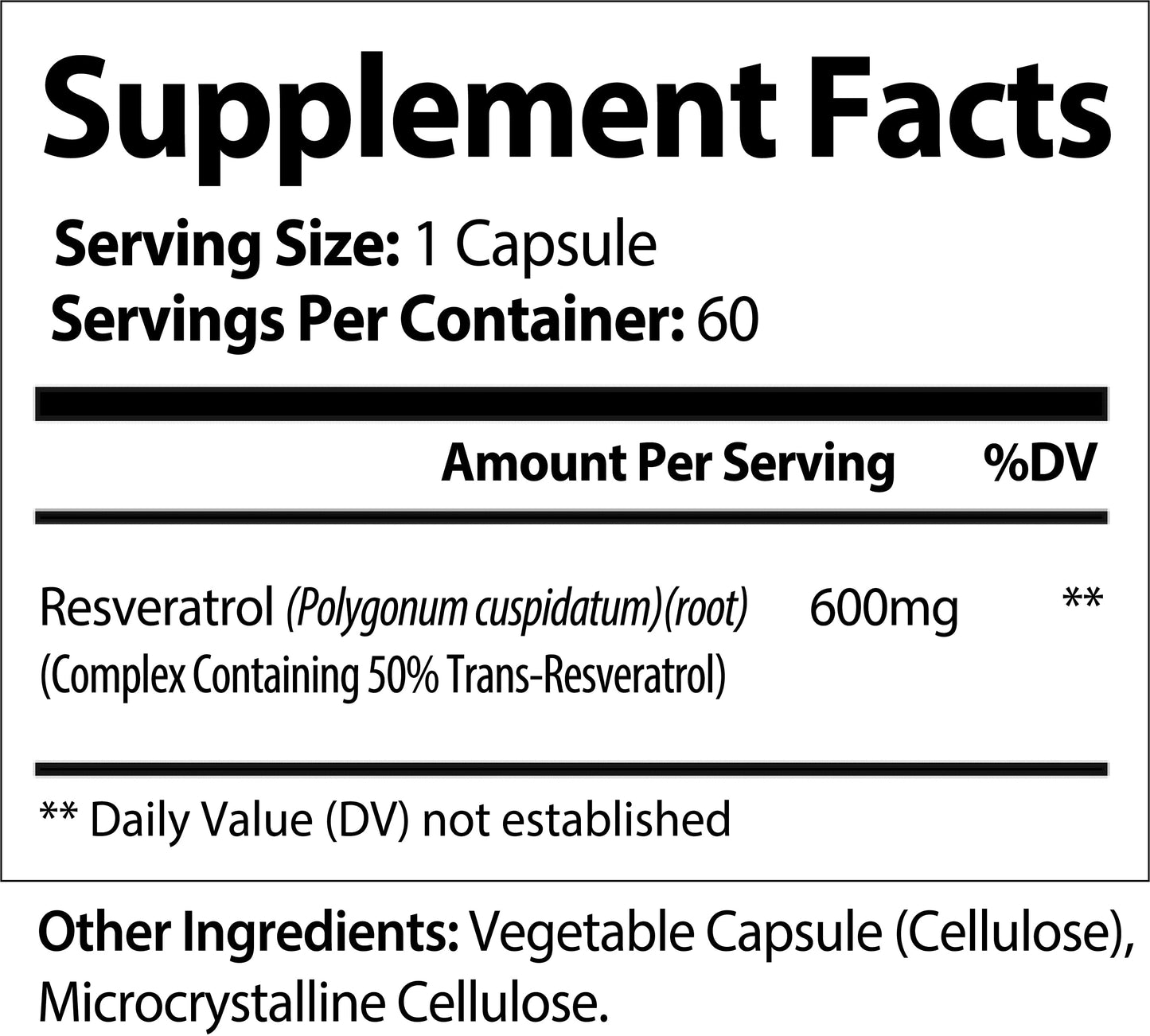Resveratrol (600mg Trans-Resveratrol )