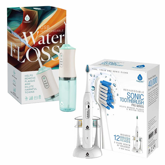 Pursonic Electric Rechargeable Toothbrush & Water Flosser Duo with Multi-Year Supply-0