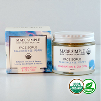 Frankincense Poppy Seed Face Scrub for Combination/Dry Skin - Certified Organic, Vegan & Cruelty-free-0