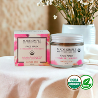 Strawberry Hibiscus Face Mask for Mature Skin - Certified Organic, Vegan & Cruelty-free